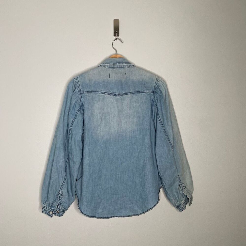 Free People with Love Denim Button Down XS - Picture 6 of 9